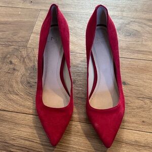 Marc Fisher Red Suede Heels